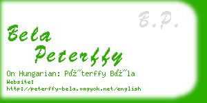 bela peterffy business card